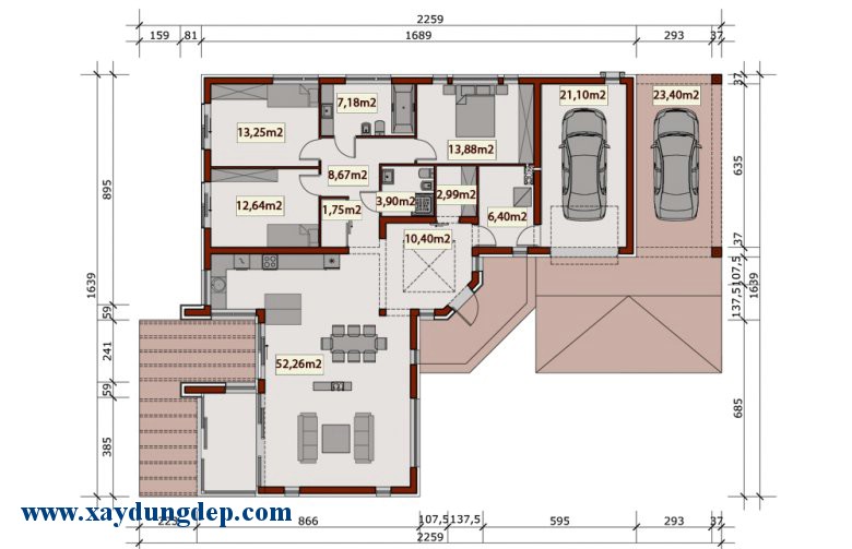 Mẫu thiết kế nhà cấp 4 đẹp