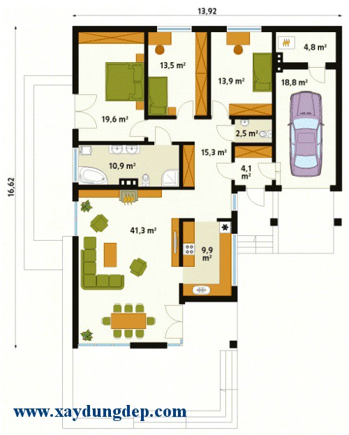 Mẫu thiết kế nhà cấp 4 đẹp