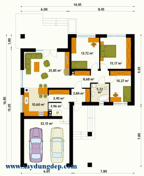Mẫu thiết kế nhà cấp 4 đẹp