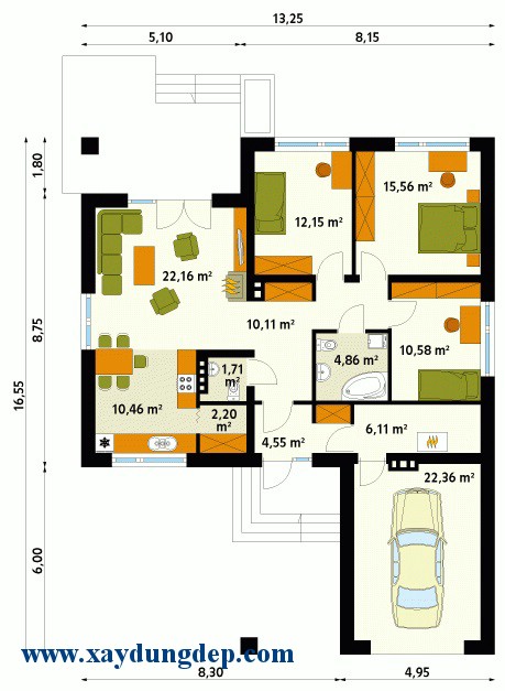 Mẫu thiết kế nhà cấp 4 đẹp